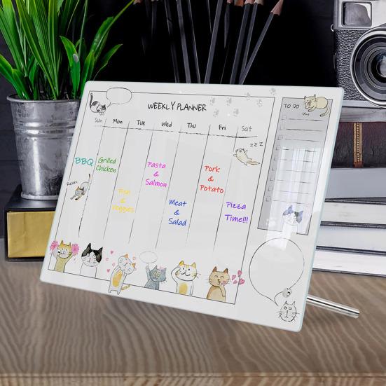 Acrylic Desktop Small Whiteboard Calendar Daily Planner Writing Board Weekly Planning Board with Stand Office Reminder Display Board