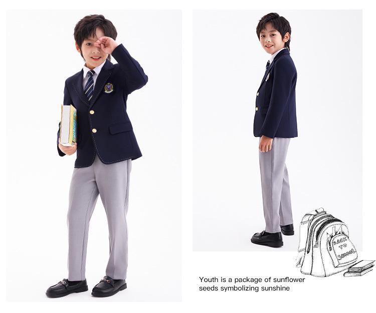 Autumn British Style Kindergarten and Primary School Uniform Skirt Set