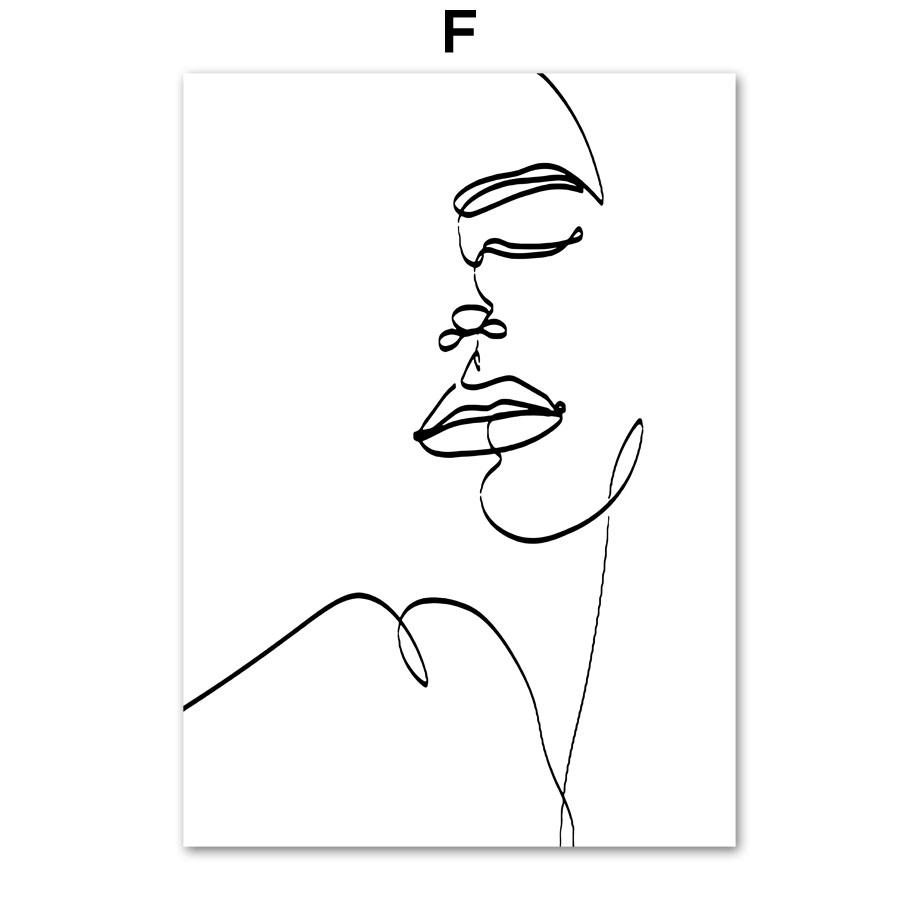 

Черно-белая линия розы женское тело абстрактная настенная живопись на холсте и скандинавские постеры с принтами настенные панно для декора гостиной 30x40cm No Frame