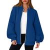 Women's Fashion Long Sleeve Color V-Neck Loose Oversize Zipper Jacket