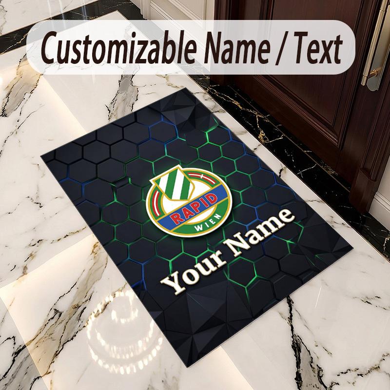 Crystal Velvet Rug Rapid Wien FC Print Custom Name Text Floor Mat Home Decor