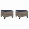 VidaXL Garden Stools Cushions 2 Pcs Grey 55x55x36 Cm Woven Resin, Garden Seat, Outdoor Seating, Cube Stool, 4108252