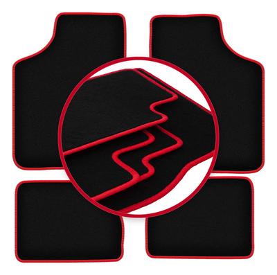 Velour Floor Mats with Red Edge For: Opel Corsa A Hatchback (1982-1993)