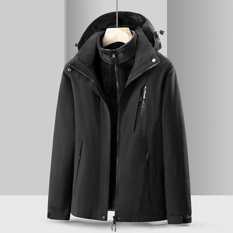 Winter Outdoor Sports Hardshell Men's and Women's Two-piece Three-in-one Men's Coat Windproof Waterproof Mountaineering Clothing
