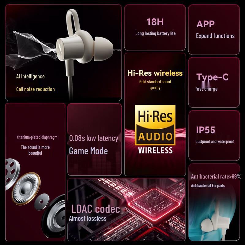 Edifier W200BT Free Neckband Wireless Sports Bluetooth Headset