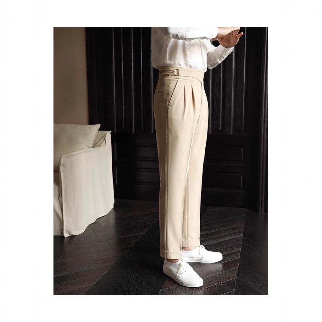 034 Autumn/Winter Gurkha Men's Mid-High Waist Casual Dress Pants