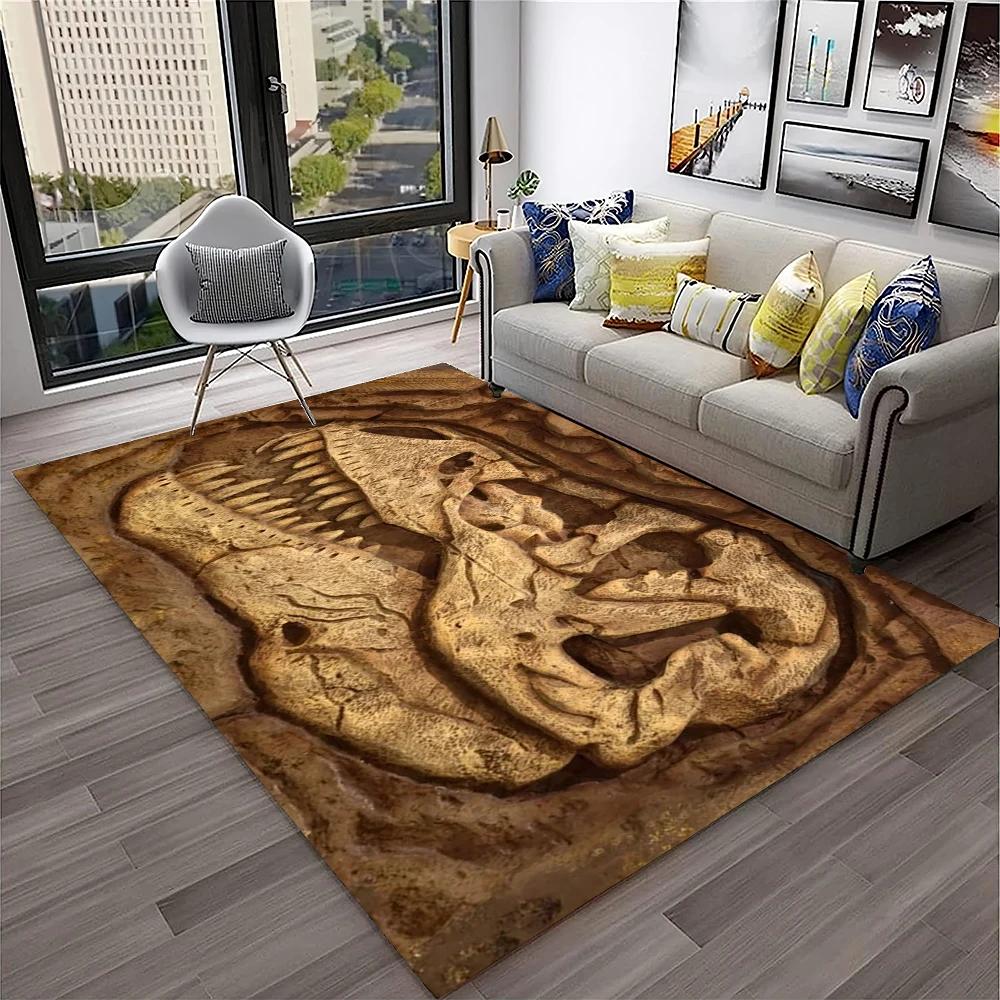 3D Dinosaur Animal Fossil Series Carpet HD Rug for Home Living Room Bedroom Sofa Doormat Decor,kids Area Rug Non-slip Floor Mat