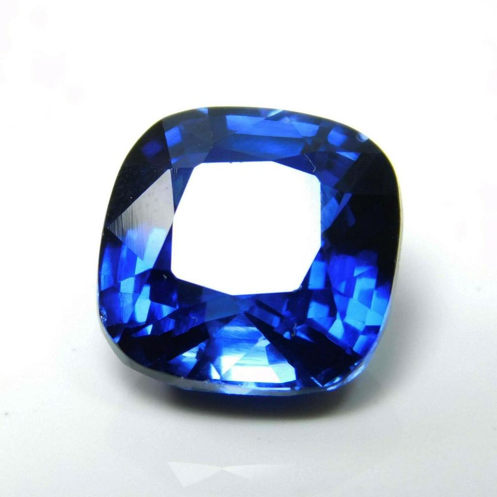 10.20 Ct Natural Blue Sapphire Square Cushion Cut Loose Gemstone CERTIFIED A-308