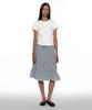 Partimento Woman Pwc Lace Trim Tiered Midi Skirt_Blue Check