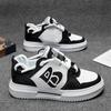Men's Korean Trendy Versatile Breathable Casual Height-increasing Platform White Skate Sneakers for Students