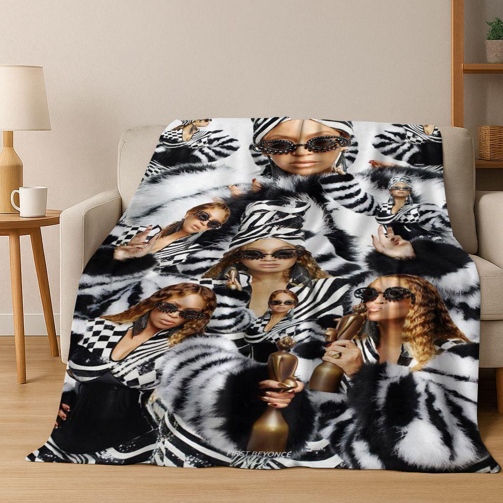 Moderne Popmusik Beyonce Kunst Flanelldecke, Gemütliche Weiche Überwurfdecke für Zuhause Schlafzimmer Bett Sofa Picknick Büro Abdeckung Geschenk Kind