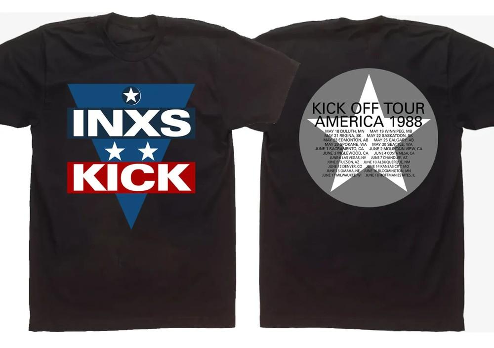 Vintage INXS Kick Off America Tour 1988 Star Band Rock Concert T-Shirt Unisex T-Shirt XL