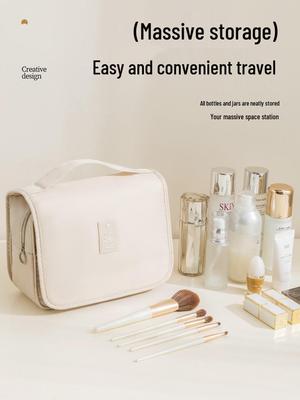 Borsa per Trucco da Appendere di Grande Capacità in Stile Coreano con Custodia per Pennelli