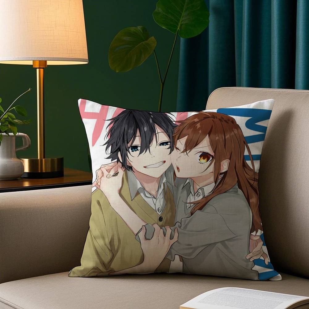 H-Horimiya Anime Pillow Case Plush Fabric Soft Pillowcase Double Sided Print Sofa Cushion Cover Throw