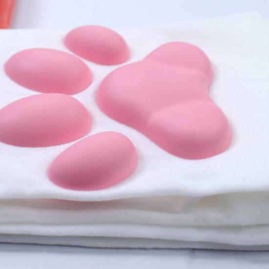 Cat Paw Thigh High Socks for Women 3D Toe Beans Cat Claw Pad Socks Elastic Knee-High Stockings with Silicone Grips Animal Cosplay Outfit