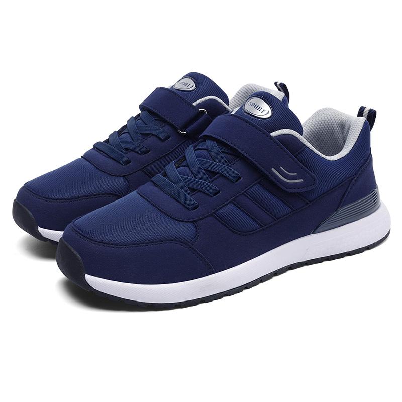 

Модные унисекс-кроссовки для ходьбы, женские, нескользящие, мягкие, на платформе, зимние, на липучках, мужские, спортивные туфли 46 синий