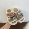 Autumn and winter cute cartoon plush warm home indoor cotton slippers women's one-word non-slip fluffy slippers women's winter