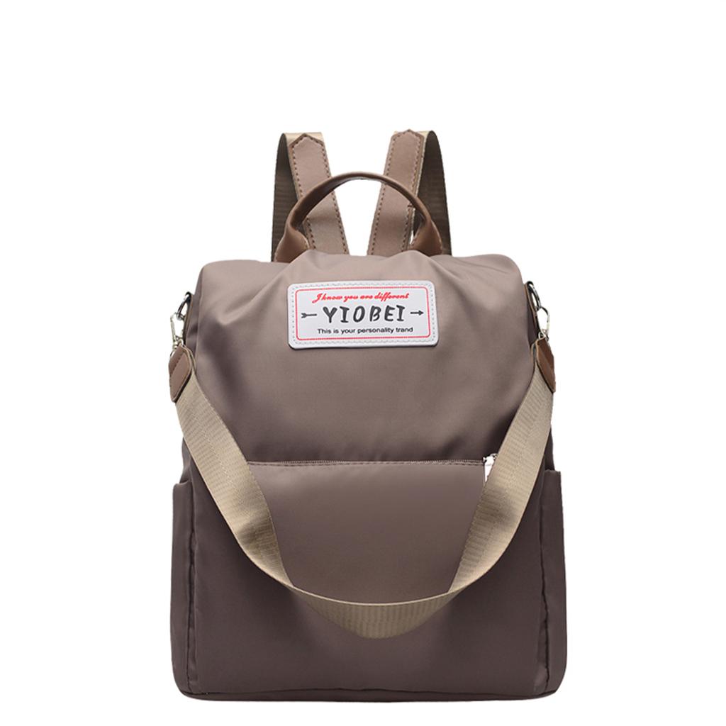 Colorful Backpack for Women Lightweight Large Capacity Multi-Pocket Nylon Letter Print Shoulder Bag Perfect for Daily Use