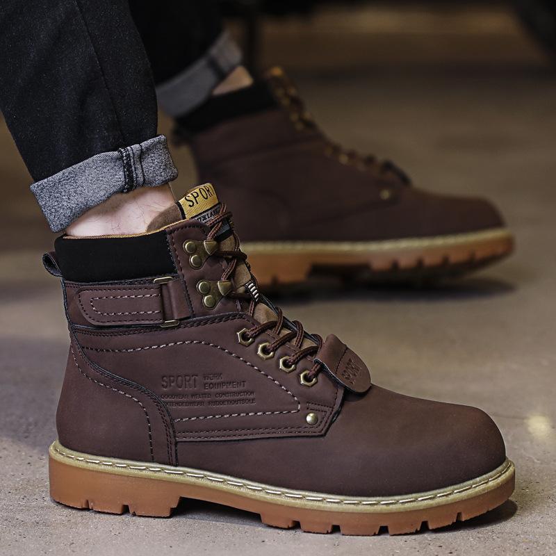 Big Yellow Boots Retro Locomotive Martin Boots Casual Boots British High Top Boots