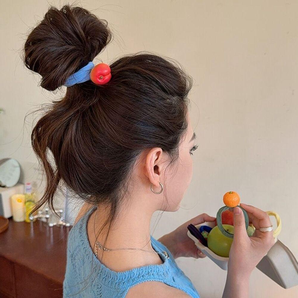 Hair Tie Fruit Hair Rope Cute Hair Ring Colorful Hair Scrunchies Elastic Rubber Band  Kids