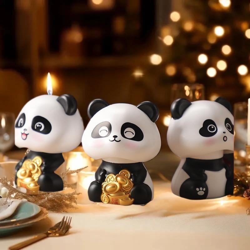 Panda Doll Lucky Car Decoration Cute Shaking Head Panda Figure Ornament Collection Model Gifts 6.5 * 6 * 7.5CM