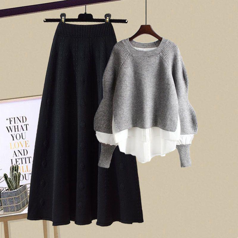 2025 Women's Chic Two-Piece Set: Hoodie & Slimming Skirt - Autumn/Winter Fashion