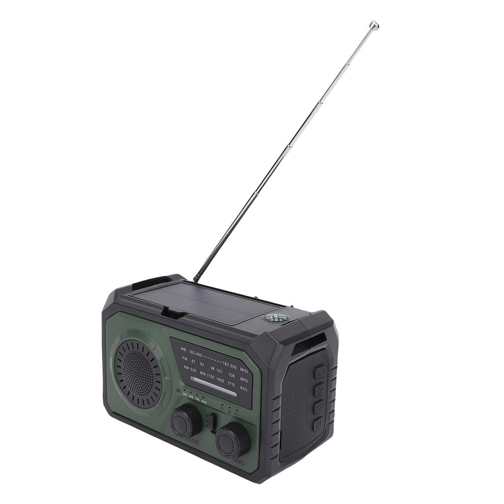 Emergency Radio Multi Function 16000mAh Solar Hand Crank AM FM WB Battery Powered with Cell Phone Ch