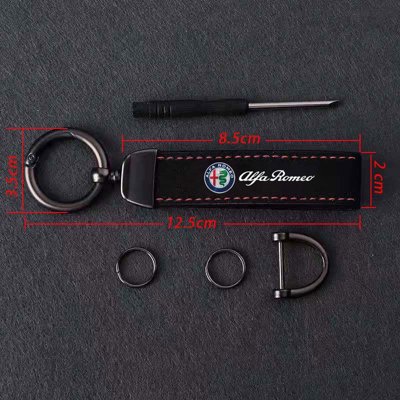 Car Leather Keychain Key Ring Holder Key Strap Wallet Gifts For Alfa Romeo Giulia Stelvio Giulietta 159 147 156 166 Accessories