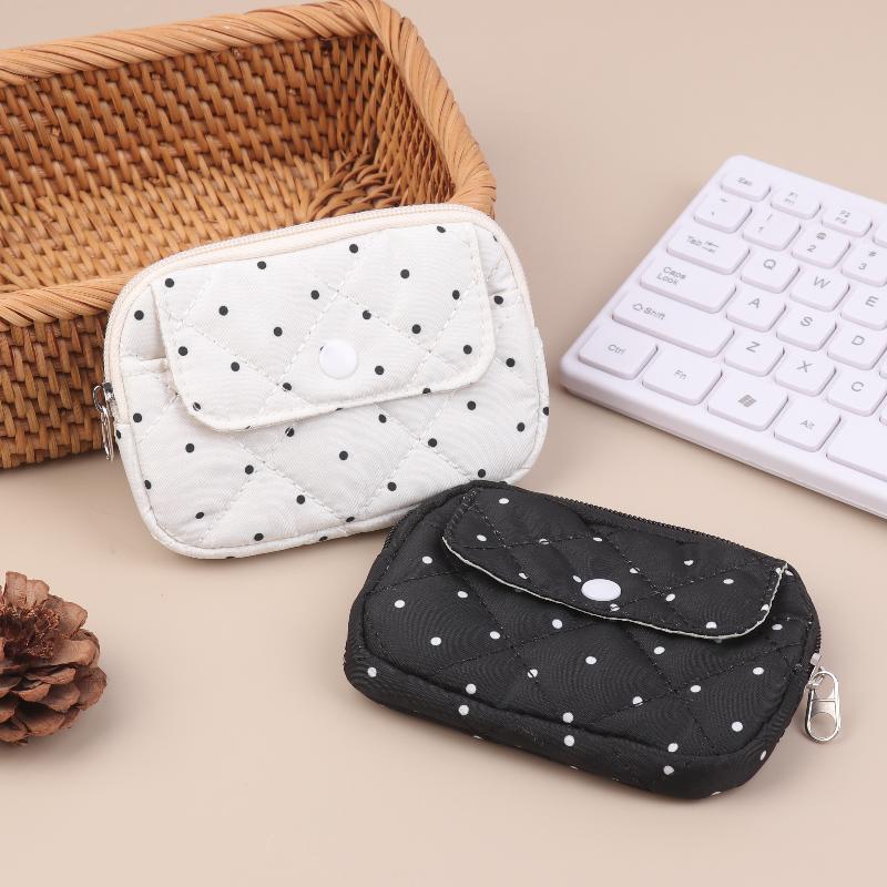 INS Polka Dot Storage Bag Multi-Functional CCD Camera Pouch Cute Coin Card Key Wallet for Daily Use Accessory