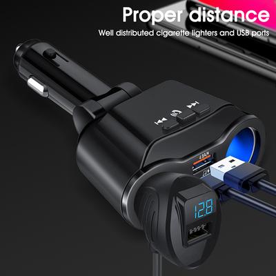 90W 12V/24V Usb Car Charger 2 Sockets With Led Voltage Display Car Accessory
