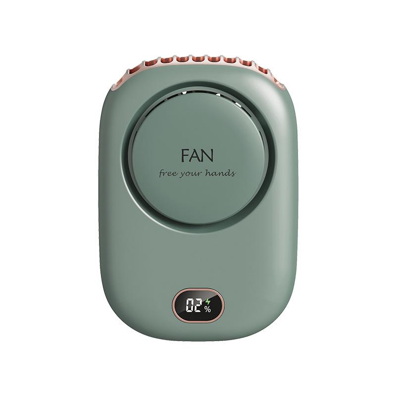 Portable USB Rechargeable Bladeless Fan with Clip and Digital Display for Neck or Waist