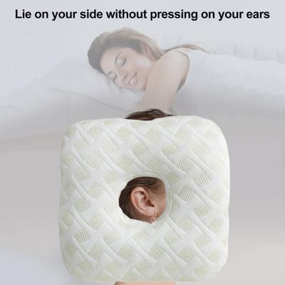 Yousheng Ear Piercing Recovery Pillow Side Sleeping Pillow with Ear Hole Ergonomic Machine Washable Pillow for Ear Pain Relief Nodular Chondritis
