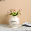 Painted Round Vase Resin Handicrafts Flower Pots Table Decoration Modern Flowers Arrangement Floral Vases Room Aesthetic Decor