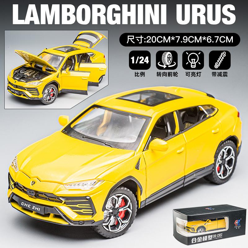 

1:24 Lamborghini URUS Bison SUV Alloy Sports Car Model Diecasts Metal Off-road Vehicles Car Model Sound and Light Kids Toys Gift