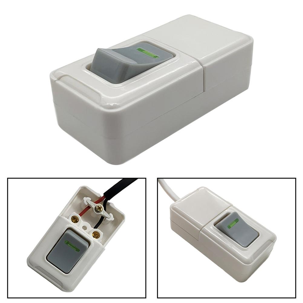 1PCS White ON OFF Push Button Switch Table Led Lights Line Midway Control Switch Plastic Metal Push Button Switch