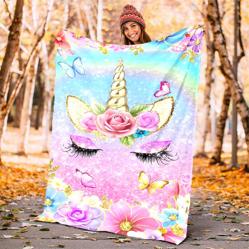 1PC Dream Unicorn blanket, al season lightweigh Poster blanket home office outdoor nap multifunc Poster blanketional blanket