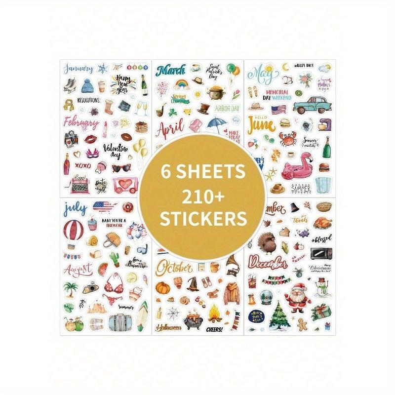 

Милые праздничные сезонные наклейки для планировщика, Идеально подходят для ежедневного планирования, ежемесячных празднований, организации календаря, скрапбукинга и общей деятельности one-size