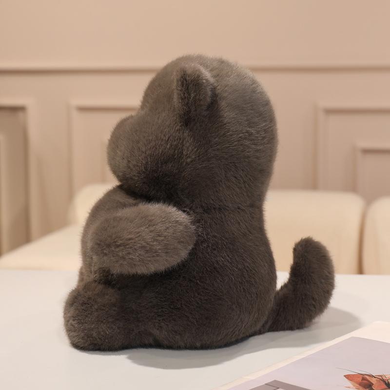New 28cm Cute Cats Soft Stuffed Plush Toys Black White Grey Lovely Kitten Plushies Doll Gifts for Girls Home Desktop Ornament