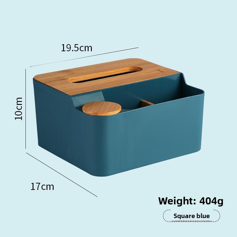 Scatola per fazzoletti in plastica minimalista moderna con coperchio in legno per ripostiglio in soggiorno e bagno