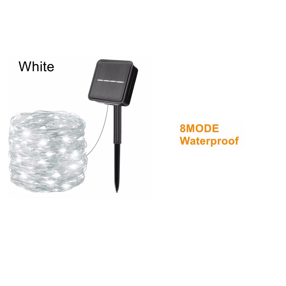 1pc Solar-Powered LED Fairy Lights Waterproof Copper Wire String Lights for Outdoor Garden Christmas Tree, Wedding Camping Decor