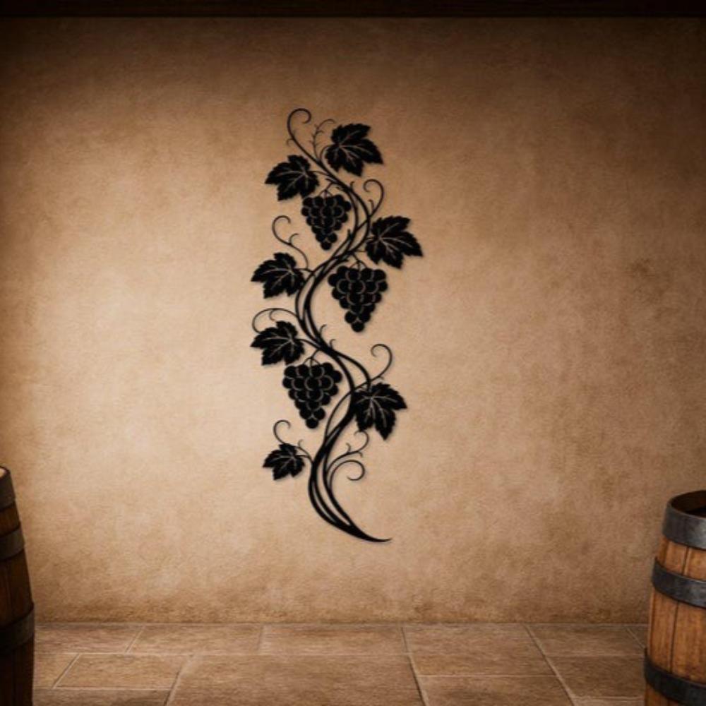 Decoratieve Druivenrank Metaal Wandkunst voor Wijnliefhebbers Rustieke Huis Keuken Decor Wijnmakerij Bord