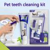Pet Teeth Care Kit for Dogs Pet Toothpaste Toothbrush and Fingerbrush Dental Care Set for Dog Cat Pet Teeth Cleaning Supplies