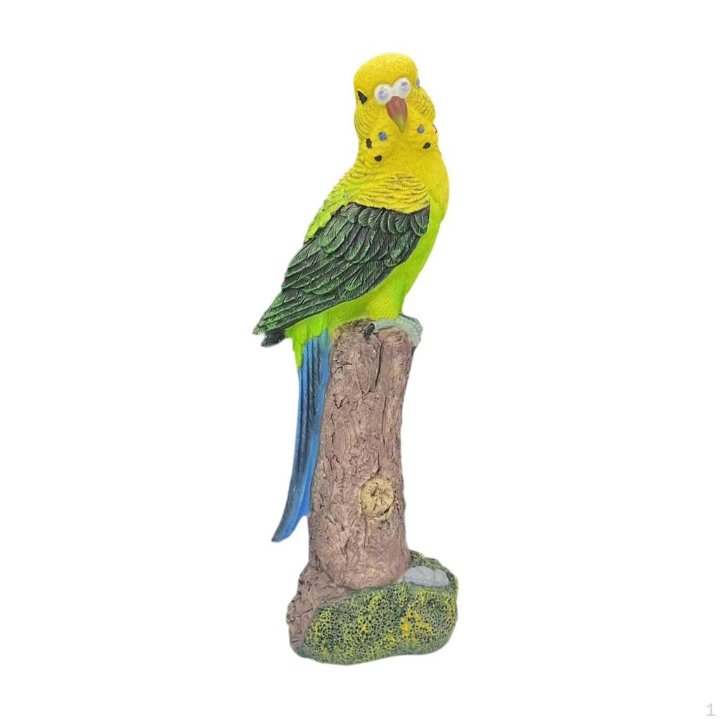 Parrot Figurine Animal Sculpture Crafts Bird Ornament Creative Tabletop Decoration Garden Statue for