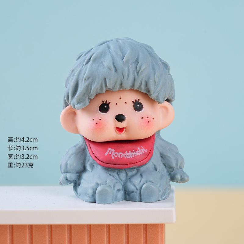 

4cm Monchhichi Desktop Ornament Cute Figure Desk Accessories Car Interior Decoration Monkiki Doll Party Favors Poseable Articulated Scale Detailed