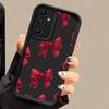 Luxusní červená mašle pro pouzdro Samsung Galaxy S24 S23 S22 S21 Ultra Plus Fe A55 A54 A53 A52 A35 A25 A15 A14 5G Telefon Y2k Kryt