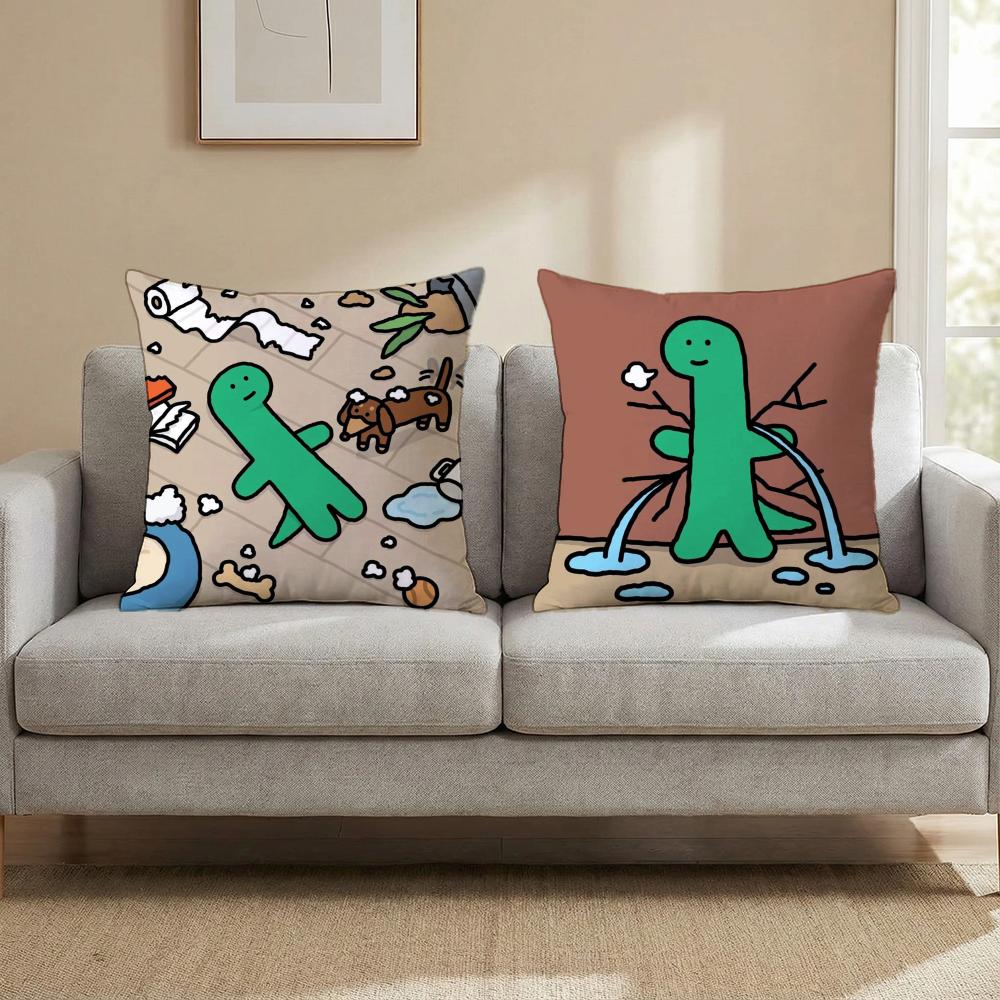 Cartoon Art Joguman Cushion Cover Multi-Scene Pillow Cover for Home & Car - Reversible, Soft & Durable for Daily Use