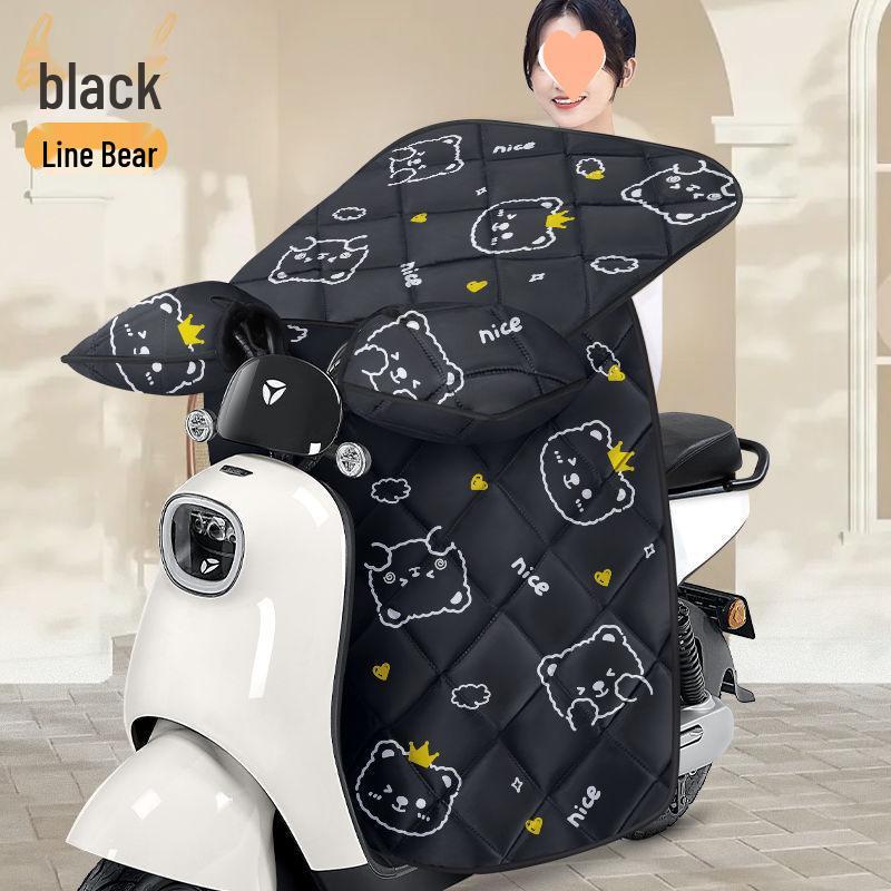 Electric Vehicle Plush Windshield Cover - Thickened, Enlarged, Waterproof, and Windproof for Winter Protection.