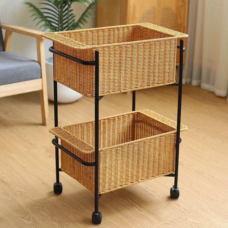 Multi-layer Mobile Cart Storage Rack Floor Standing for Living Room Bathroom Kitchen High Appearance Snack Organizer