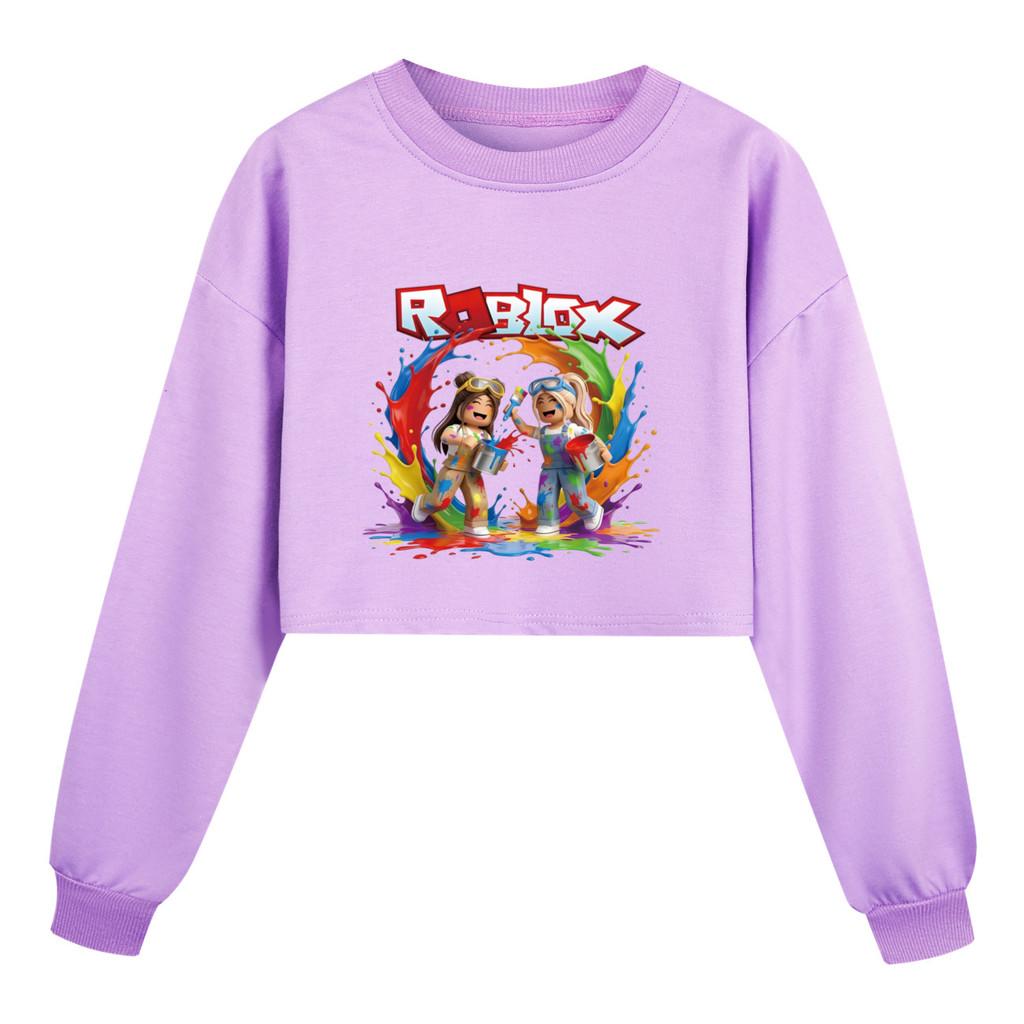 5577 Children Girls Roblox Printed Short Style Long Sleeves Sweatshirt 110cm фиолетовый