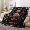 1Pc Floral Moon Print Flannel Blanket, High Quality Comfortable for All Seasons, Home Decor, Warmth and Comfort, Perfect for Gifts